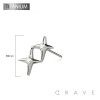 IMPLANT GRADE TITANIUM THREADLESS PUSH IN CZ CENTER DOUBLE NORTHERN STAR TOP PART